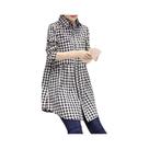 Camisa Casual De Algodão Com Botões E Manga Longa Em Estampa Xadrez Para Mulheres plus Size, Camisa Casual De Algodão Com Botões E Manga Longa Em Estampa Xadrez Para Mulheres plus Size,