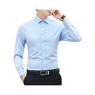 Camisa Casual De Negócios Para Homens plus Size, Slim Fit, De Cor Sólida, Manga Longa, Clássica E