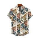 Camisa Casual De Verão Masculina De Manga Curta Com Padrão Irregular Em Linho, Camiseta Fashion Com