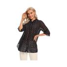 Camisa casual elegante tecida feminina para primavera e verão