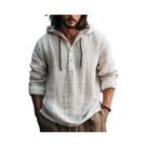 Camisa Casual Masculina De Algodão E Linho, Blusa Solta De Manga Longa, Primavera Outono 2024