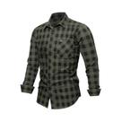 Camisa Casual Masculina De Manga Longa Com Estampa Xadrez E Bolso, Moda De Outono Da FREDD MARSHALL