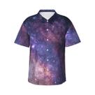 Camisa Casual Masculina Havaiana Com Estampa De Galáxia E Estrelas Espaciais, Estilo Harajuku