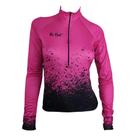 Camisa Ciclismo Feminina Be Fast Manga Longa Pintas Pretas Bike Mtb