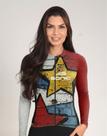 Camisa Ciclismo Feminina Manga Longa Sonic Sports Estampada UV50 Inverno