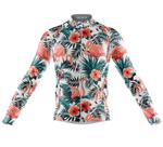 Camisa Ciclismo Flamingo Floral Manga Longa Full Ziper Mtb