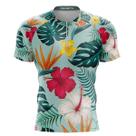 Camisa Ciclismo Folhas Tropicais Curta Dry Fit Bike Mtb Unisex UV50