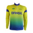 Camisa Ciclismo Masculina Be Fast Manga Longa Brasil Bike Mtb