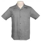 Camisa Cinza em Brim com Fechadura de Botão e Manga Curta G - 15500078-CIN - NEXUS