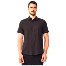 Camisa Colcci Preta Relax Em Linho Com Manga Curta
