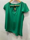 Camisa com babado cor verde tamanho P