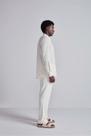 Camisa com Bolso Gola Padre Slub Comfort - Off White