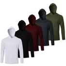 Camisa com capuz Gary Com, pacote com 5, manga comprida masculina, proteção solar UV Camisa com capuz Gary Com, pacote com 5, manga comprida masculina, proteção solar UV