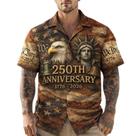 Camisa com estampa artística do 250º aniversário da Hawaiian American para homens