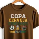 Camisa Copa Cerveja Churrasco 100% Algodao Urbana Unissex Casual Estilosa Confortavel Leve Macia Top