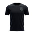 Camisa Corinthians All Black Infantil Juvenil Escudo Preto