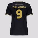 Camisa Corinthians Classic 9 Yuri Alberto Feminina Preta