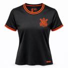 Camisa Corinthians Feminina Preto Laranja Licenciada Oficial