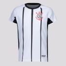 Camisa Corinthians Infantil Listrada Branca e Preta
