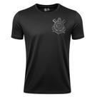 Camisa Corinthians Masculina Logo Bordado Preta Licienciado