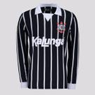 Camisa Corinthians Retrô Kalunga Manga Longa Preta