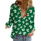 Camisa Corkifux St Patricks Day feminina com decote em V e manga comprida