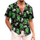 Camisa Corkifux St Patricks Day Masculina Funny Bigfoot Hawaiian