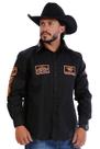 Camisa Country Masculina Preta Bordada - Rodeo Farm