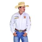 Camisa Country Masculina Radade Branca Bordada Brands