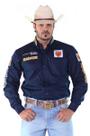 Camisa Country Masculina Radade Fast Bull Brands Marinho