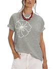 Camisa Creerer Floral Bordada de Algodão de Manga Curta Feminina Camisa Creerer Floral Bordada de Algodão de Manga Curta Feminina