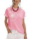 Camisa Creerer Floral Bordada Manga Curta Algodão Rosa Camisa Creerer Floral Bordada Manga Curta Algodão Rosa