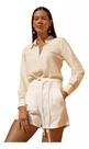 Camisa Crepe Detalhes Renda Guipir Gatabakana Camisa Crepe Detalhes Renda Guipir Gatabakana