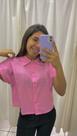 Camisa Cropped com Strass SS Modas Feminina Rosa Tam P