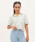 Camisa Cropped Feminina Listrada Manga Curta Marisa-55002