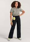 Camisa cropped infantil menina Young Class Cinza