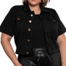 Camisa cropped jeans plus size