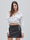 Camisa cropped tricoline