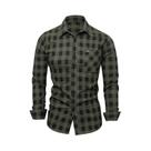 Camisa De Algodão Xadrez Masculina Para O Outono, Casual, Com Botões, Manga Longa, Bordado De Letras Camisa De Algodão Xadrez Masculina Para O Outono, Casual, Com Botões, Manga Longa, Bordado De Letras