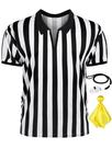 Camisa de árbitro FancyFun para homens preta e branca 3GG
