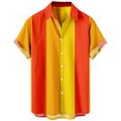 Camisa de boliche Domirica para homens de manga curta laranja/amarela 2XL