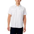 Camisa de Botão Manga Curta P Masculina Columbia Branca