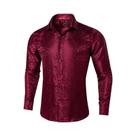 Camisa De Casamento E Baile De Formatura Masculina De Luxo Em Poliéster Roxo Com Estampa Paisley,