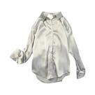 Camisa De Cetim Feminina Para O Outono, Cor Sólida, Casual Para Escritório, Top Elegante E Moderno