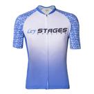 Camisa de Ciclismo Bike Pedal Stages Race Atrio Masculina Branco e Azul Tamanho GG VB044