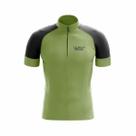 Camisa de Ciclismo Masculina Way Fresh Verde Militar Manga Curta 3 Bolsos Traseiros Porteção Uv Ziper Respirável