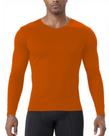 Camisa de compressão EAONLFP com decote em V e manga comprida para homens laranja