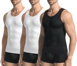 Camisa de compressão JESIDO Slimming Body Shaper para homens, pacote com 3 Camisa de compressão JESIDO Slimming Body Shaper para homens, pacote com 3