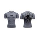 Camisa De Compressão Masculina De Manga Longa Com Estampa De Aranha, Rápido Secagem, Para Treino E Camisa De Compressão Masculina De Manga Longa Com Estampa De Aranha, Rápido Secagem, Para Treino E