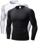 Camisa de compressão Queerier Athletic de manga comprida para homens